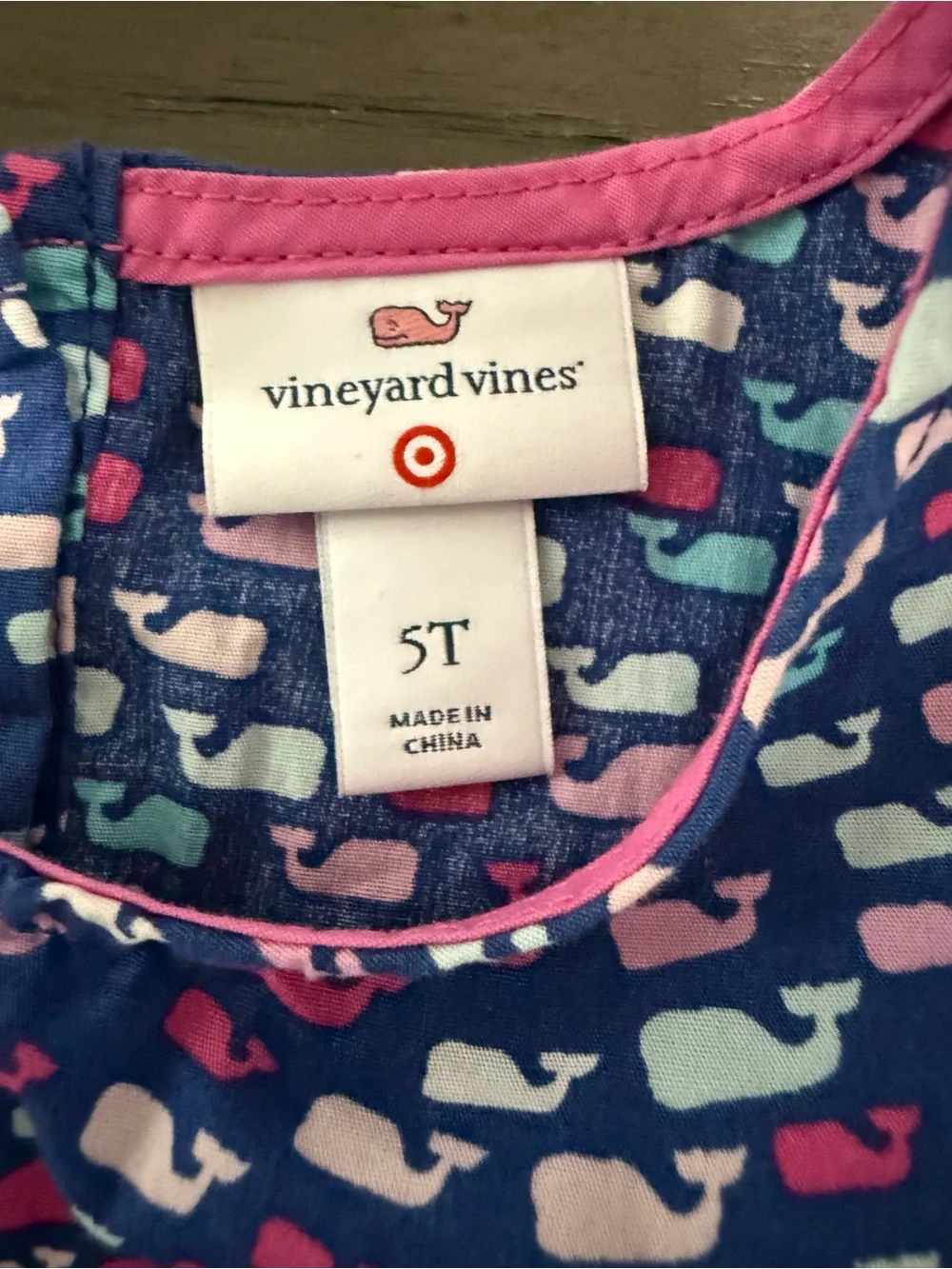 Vineyard Vines Target Girls Short Sleeve Whales Dress - size 5T